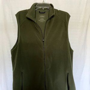 L.L. Bean Olive Green Fleece Vest Men’s Large